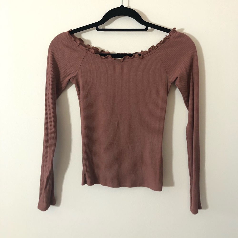 aéropostale pink off the shoulder top